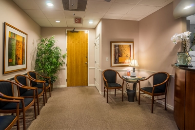 Inside of waiting area with seating
