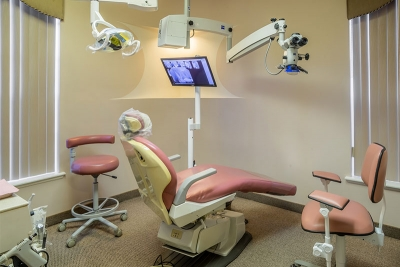 Inside of treatment room with chair and tools